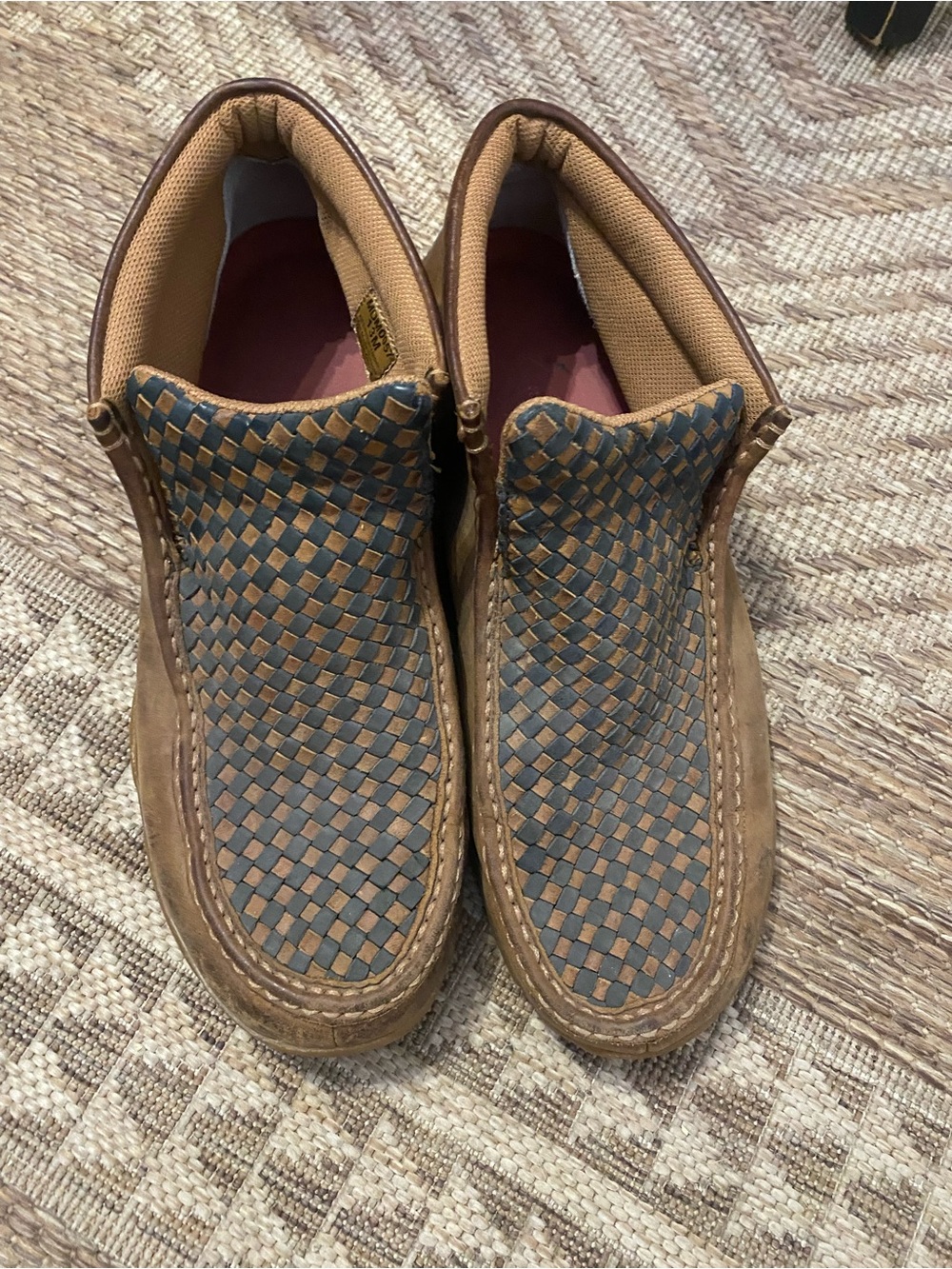 Twisted X Brown and Blue Woven Slip-On Loafers